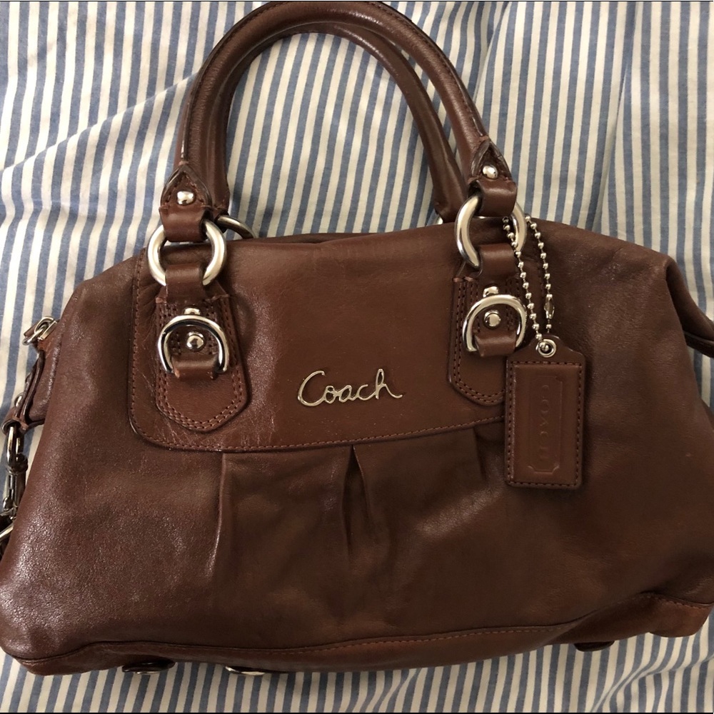 Brown leather Coach bag
